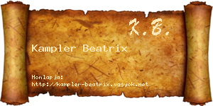 Kampler Beatrix névjegykártya